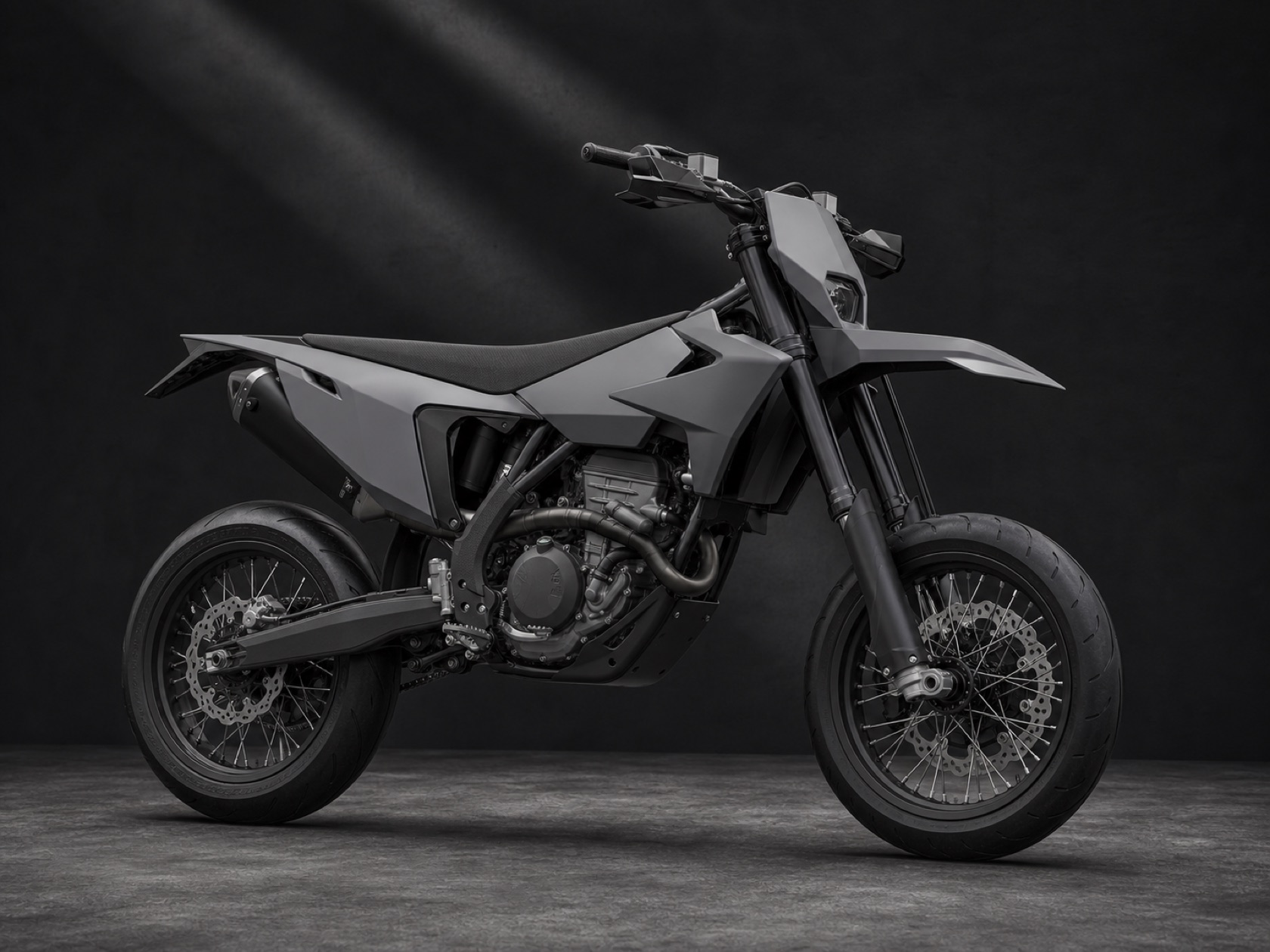 Unwrapped motorcycle ready for a custom design